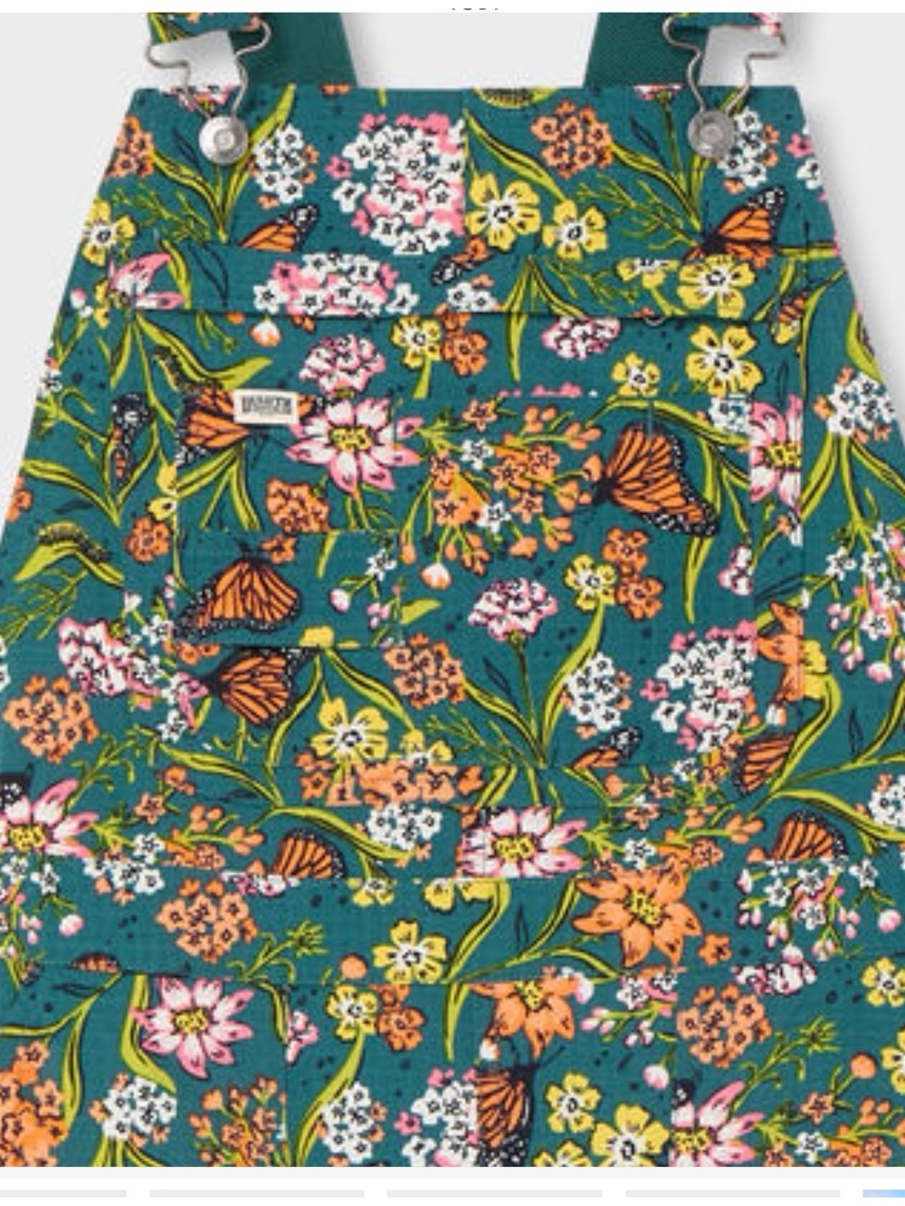 NWT Duluth Heirloom Gardening 7” Overall Shorts Midnight Green Monarch SZ XXL